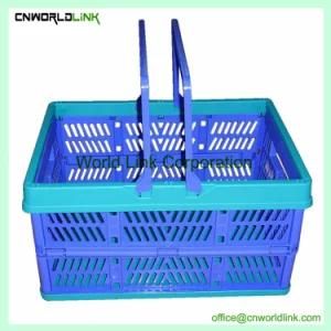 Big Volume 25kgs Load Plastic Mesh Foldable Basket with Handle