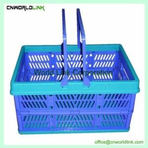 Big Volume 25kgs Load Plastic Mesh Foldable Basket with Handle