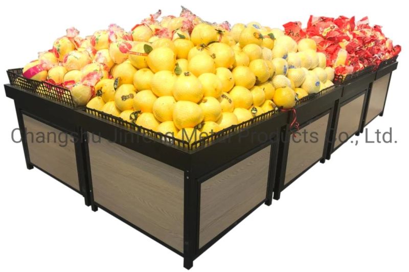 Modern Customized Supermarket Wooden Display Shelf for Vegetable and Fruit