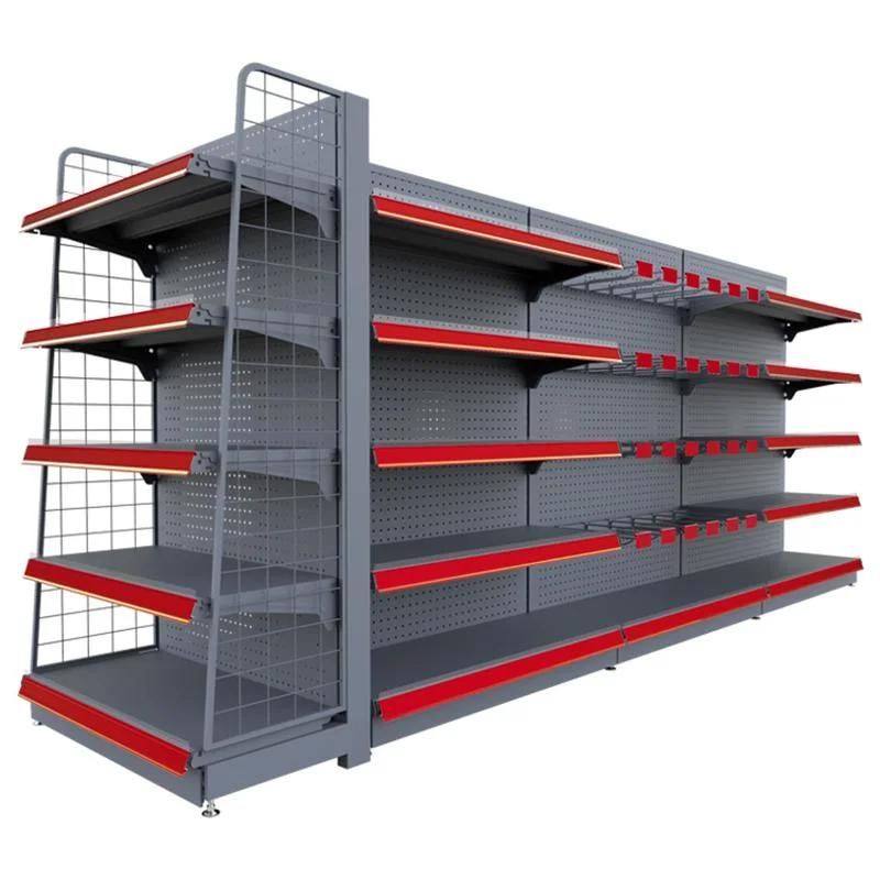 Durable Heavy Duty Double Sides Single Side Metal Supermarket Display Shelf