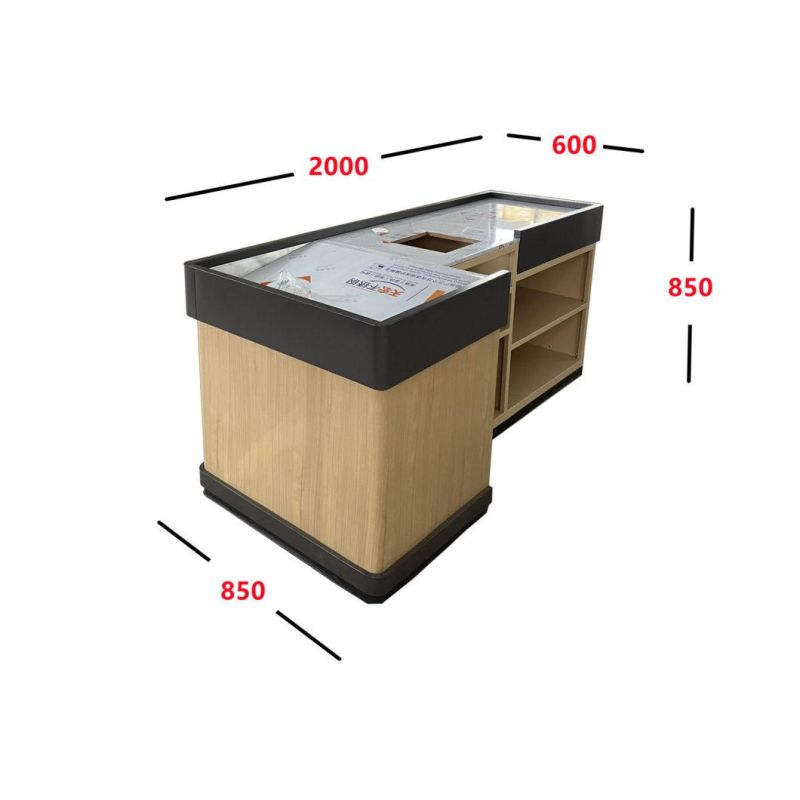 Supermarket Maple Wood POS Counter Counter