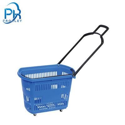 Grocery Plastic Basket Trolley Plastic Shopping Basket Cart for Supermarket