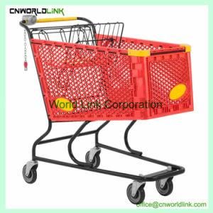 180L Shopping Cart with Handle Supermarket Moving Trolley
