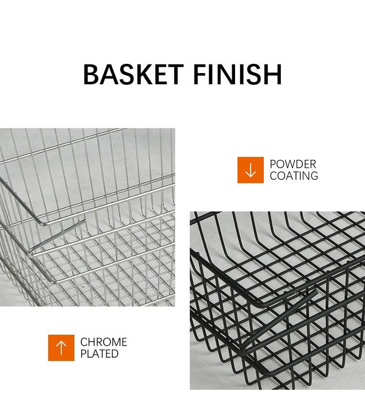 Supermarket Wire Metal Shopping Basket with Bag