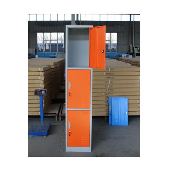 Fas-011 3 Door Iron Staff Locker Steel Gym Storage Lockers Metal Clothes Locker Cabinet