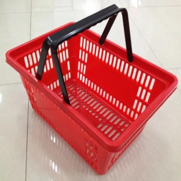 Large Double Handle Hand Shopping Basket Made of Plastic for Sale