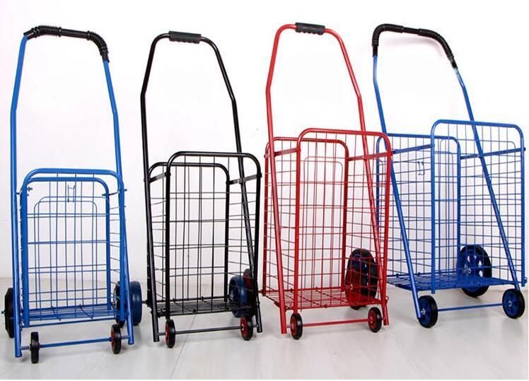 China Heavy Duty Collapsible Rolling Shopping Cart with Stair Climbing Wheels