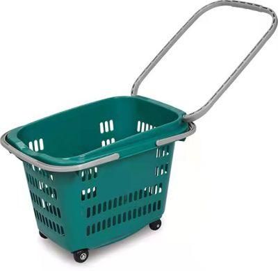 Good Price Plastic Basket Trolley Colorful Hand Shopping Basket