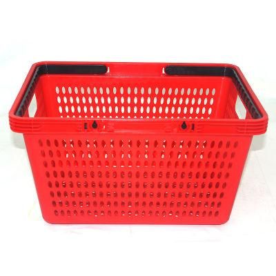 New Design Double Handle Small Hole Supermarket Shopping Hand Basket