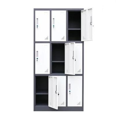 Modern Office Furniture 6 Doors Storage Room Wardrobe Hospital Cabinet Steel Gym Metal Clothes Locker