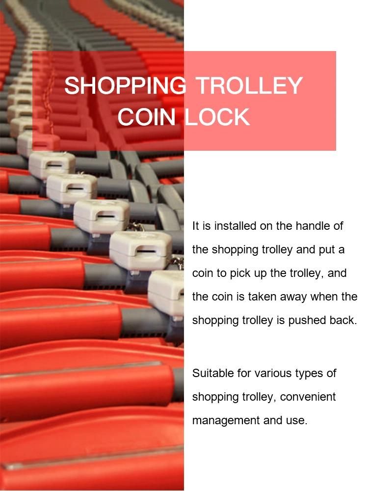 Plastic Customized Zinc Alloy Shopping Trolley Coin Lock