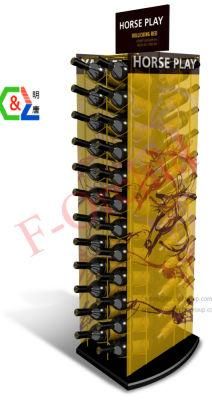Metal Retail Display Racks for Wine with Header Graphic