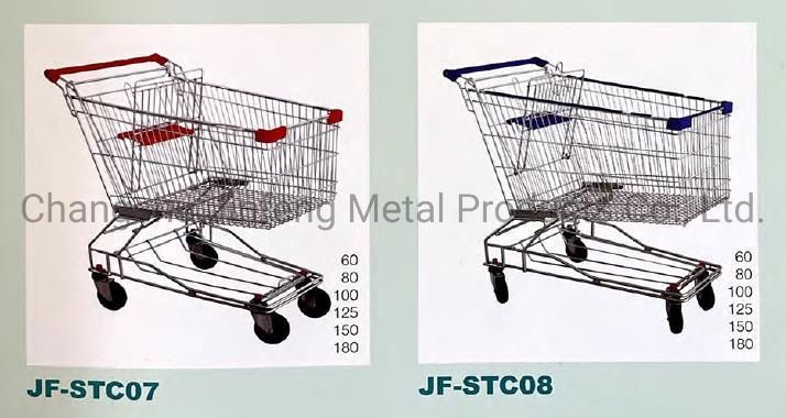 Supermarket Trolleys Shopping Mall Metal Shopping Carts with Wheels