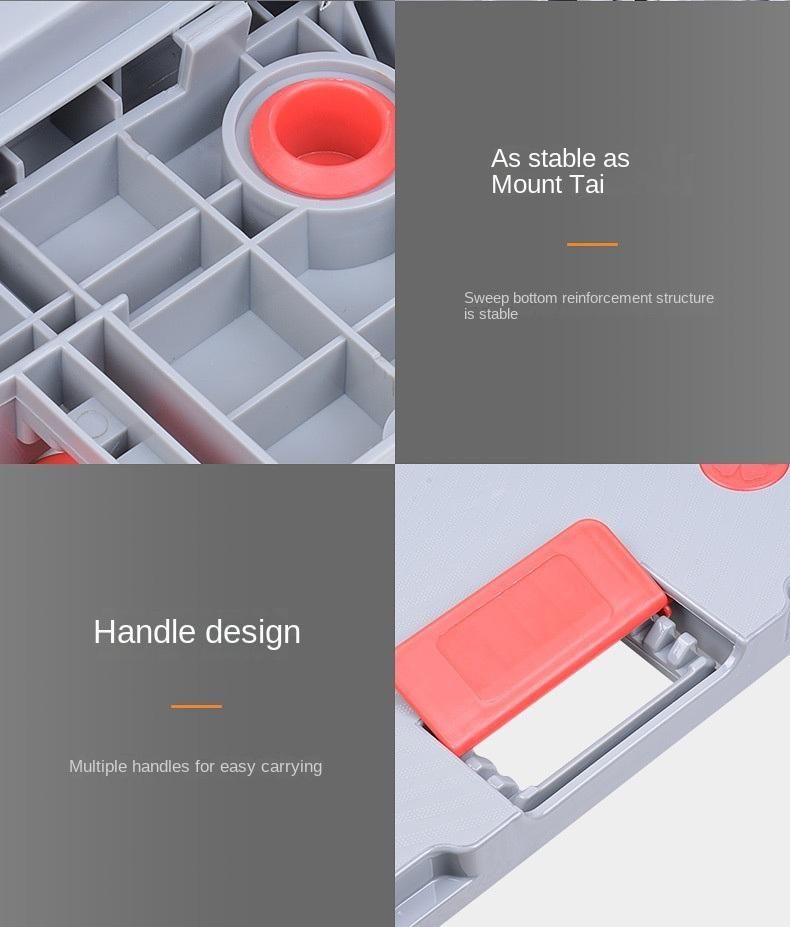 Easy Carry Folding Portable Plastic Container Connectable Moving Dolly Cart