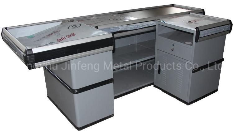 Supermarket and Store Shop Mall Automatic Checkout Counter with Conveyor Belt for Retail