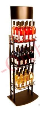 Supermarket Used 3-Tier Free Standing Metal Wire Display Wine Racks for Sales