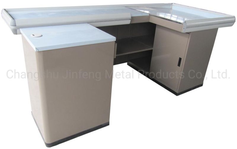 Supermarket Cashier Desk Store Fixture Metal Checkout Counter Jf-Cc-060