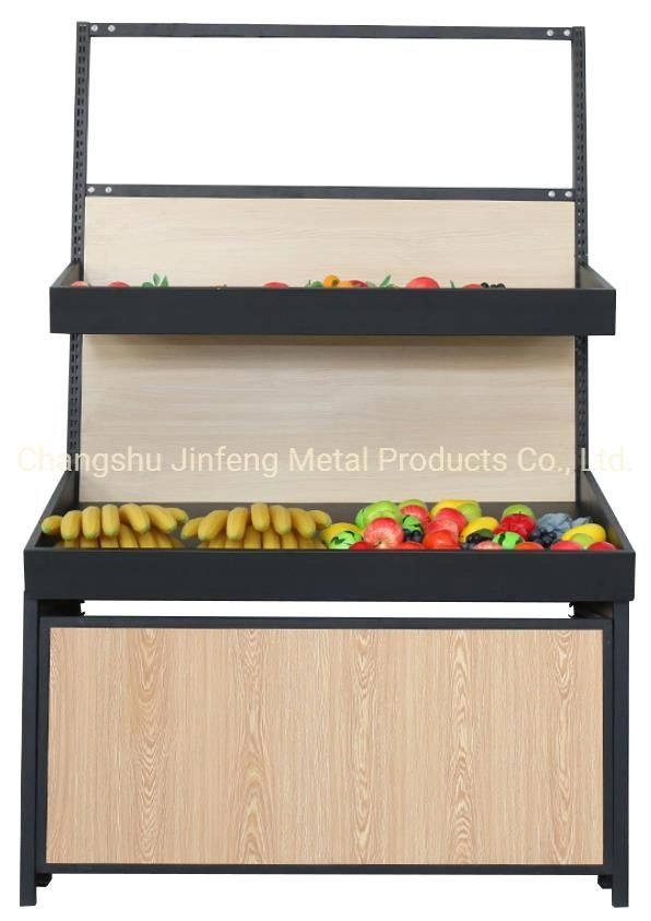 Supermarket Shelf Fruit Wooden Display Rack