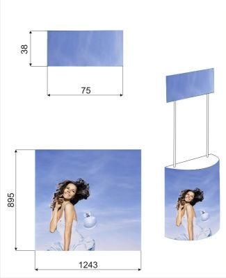 Lightweight ABS Advertising Promotion Counter with Semi-Round (PM-02-C)