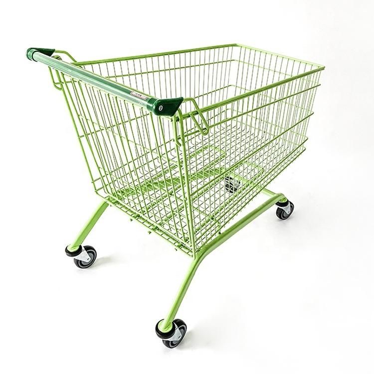 Grocery 175L Heavy Duty Rolling Steel Shopping Trolley