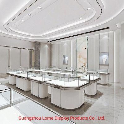 Modern Custom Stainless Steel Diamond Cabinet Glass Jewelry Display Showcase for Shop