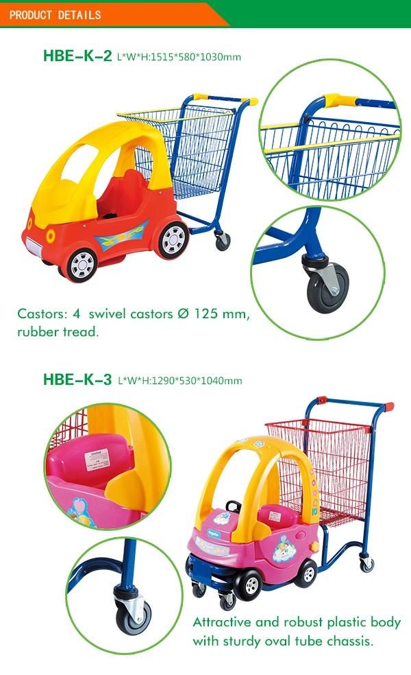 Supermarket Children Toy Shopping Cart with Baby Seat