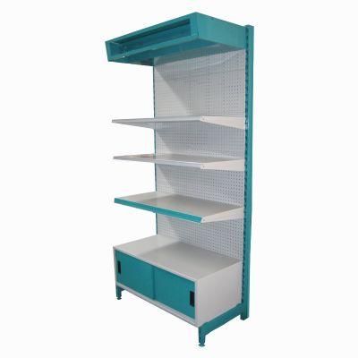 Good Designed Supermarket Shelf with Light Box and Drawer