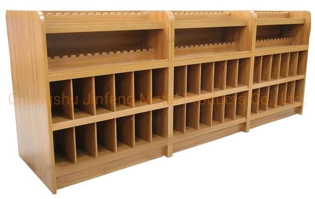 Supermarket Wooden Red Wine Bottle Display Rack