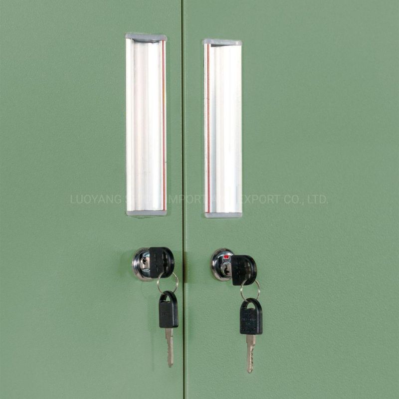 4 Doors Metal Compartment Lockers with Shelves and Hanging Rod