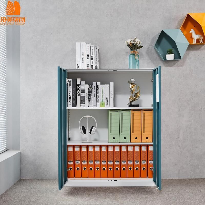 Home Design 2 Door Meal Cabinet Steel Cupboard for Book Storage