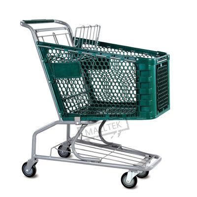 Cheap 4 Wheel Half Plastic Supermarket and Grocery Shopping Carts