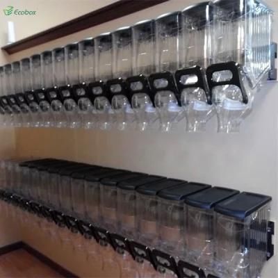 Plastic Supermarket Snack Dispenser Gravity Bins Dry Food Dispenser