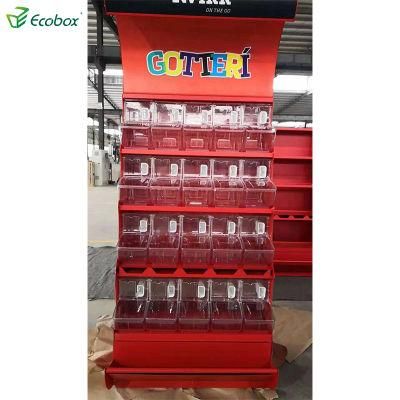 Hot Sale Ecobox Bulk Food Nuts Candy Shelves Gondola Shelving Metal Display Rack Supermarket Shelf Display Shelf for Stores