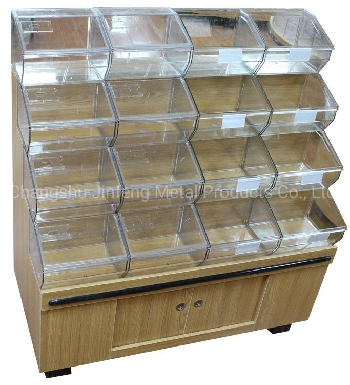 Supermarket Wooden Shelf Multi-Function Display Stand for Snacks