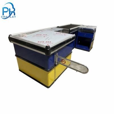 Automatic Checkout Counter Supermarket Cashier Equipment with Conveyor Belt