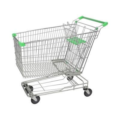 Best Price Grocery Store 210L TPR Wheels Trolley with Child Seat