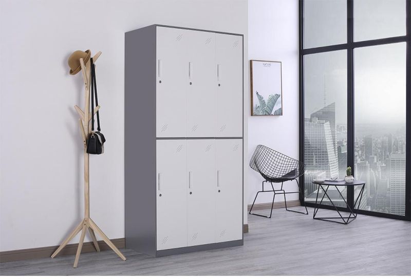 Grey 6 Doors Compartment Steel Locker Cabinet