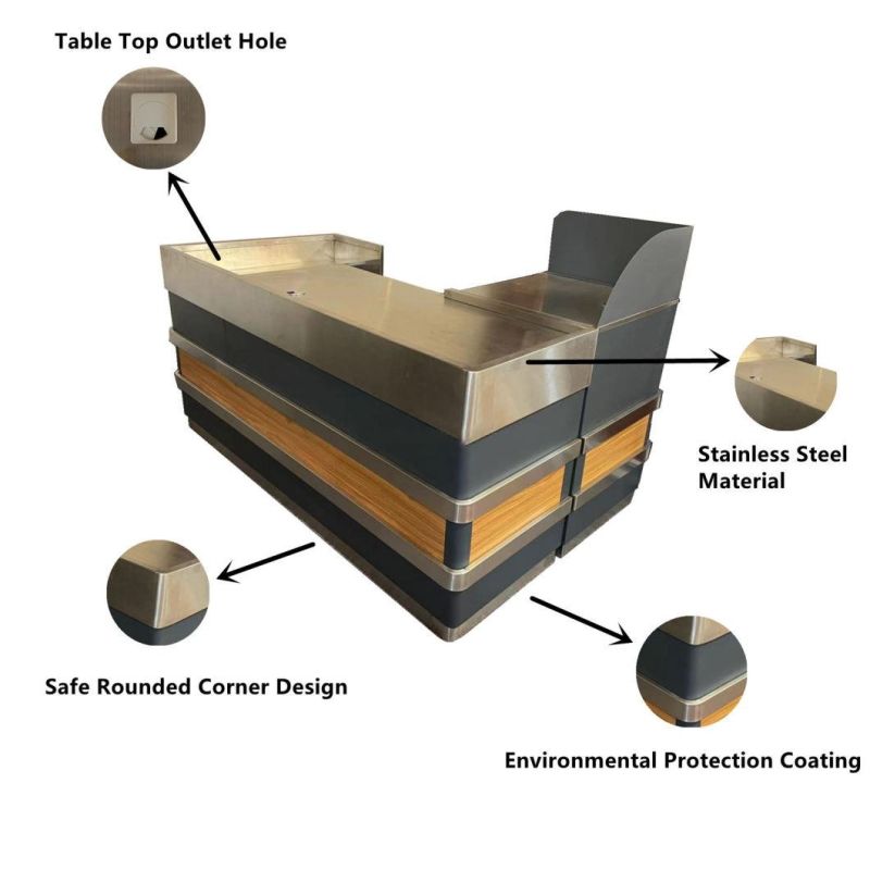 Design Supermarket Checkout Counter Cash Table Desk for Sale