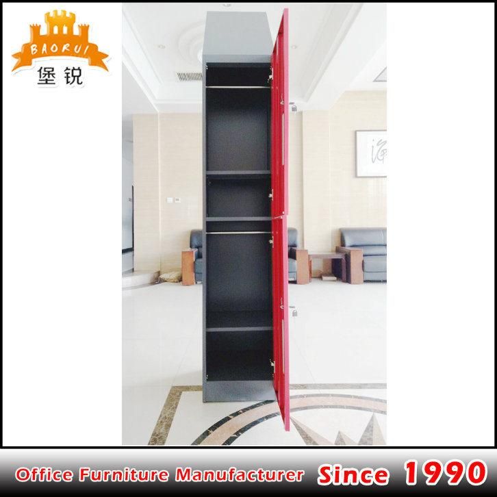 Fas-014 Cheap Sloping Top Two Door Storage Cabinet Metal Gym Locker