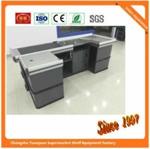 Checkout Counters Used in Supermarket, Retail Check out Counters with Motor Transfer Belt