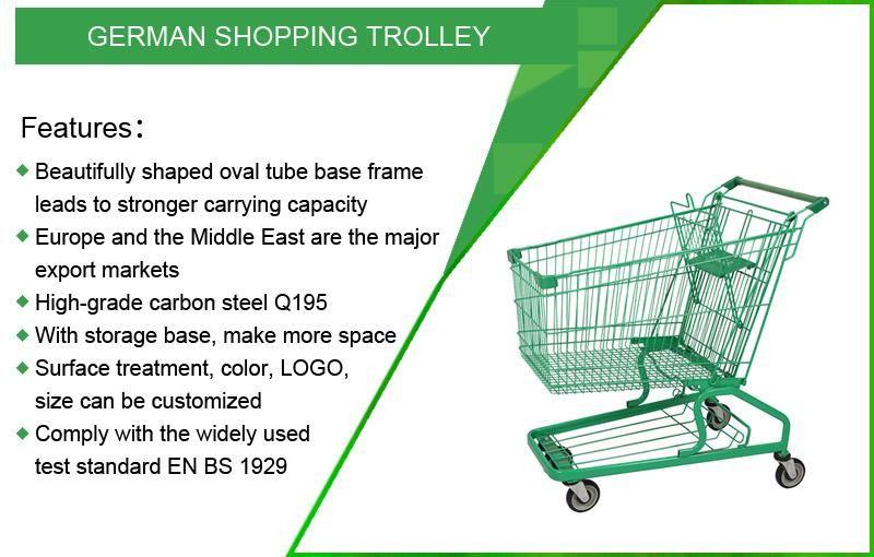 Trade Assurance 100L American Type Metal Supermarket Shopping Cart