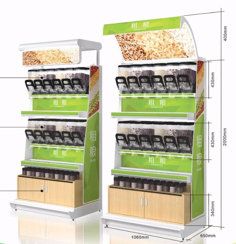 Metal Durable Supermarket Shelving Bulk Foods Display Shelf