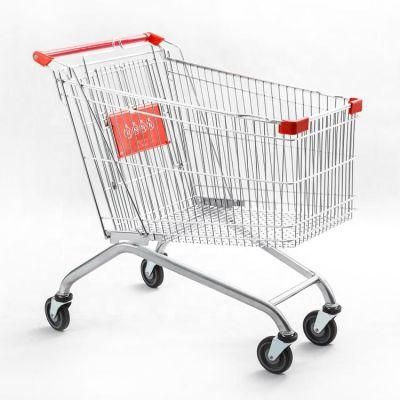 Hot Selling Store Hand Push Cart Supermarket Metal Shopping Trolley Cart