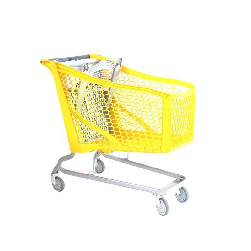 Supermarket Plastic Shopping Trolley, Shopping Hand Trolley Size, PP Mall Shopping Trolley