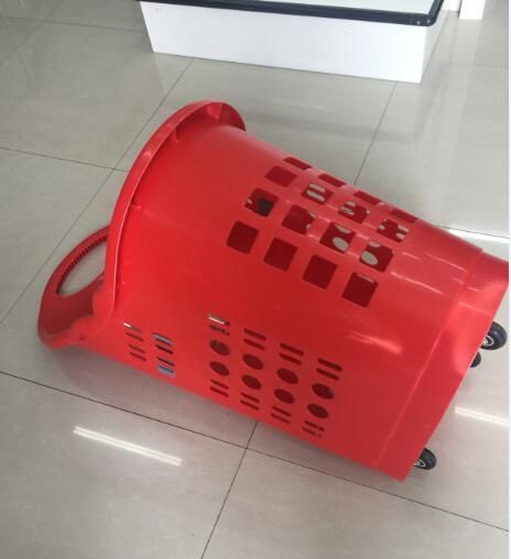 Wheeled Supermarket New Plastic Rolling Shopping Basket