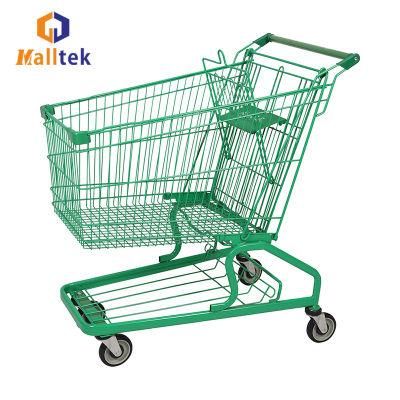 German Style Powder Coating Hand Push Shopping Trolley Cart for Supermarket