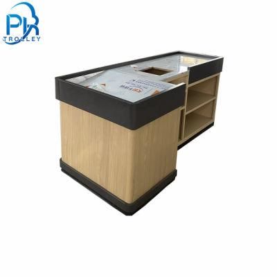 Wooden Cashier Desk Display Racks Checkout Counter