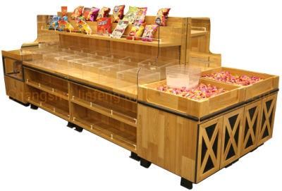 Supermarket Wooden Shelves Display Shelving Shopping Mall Display Rack