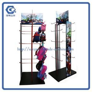 Customized School Bag Stand Hair Extension Display Rack with Hooks