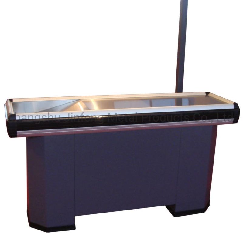 Supermarket & Store Fixture Express Checkout Counter Cashier Desk with Light Box